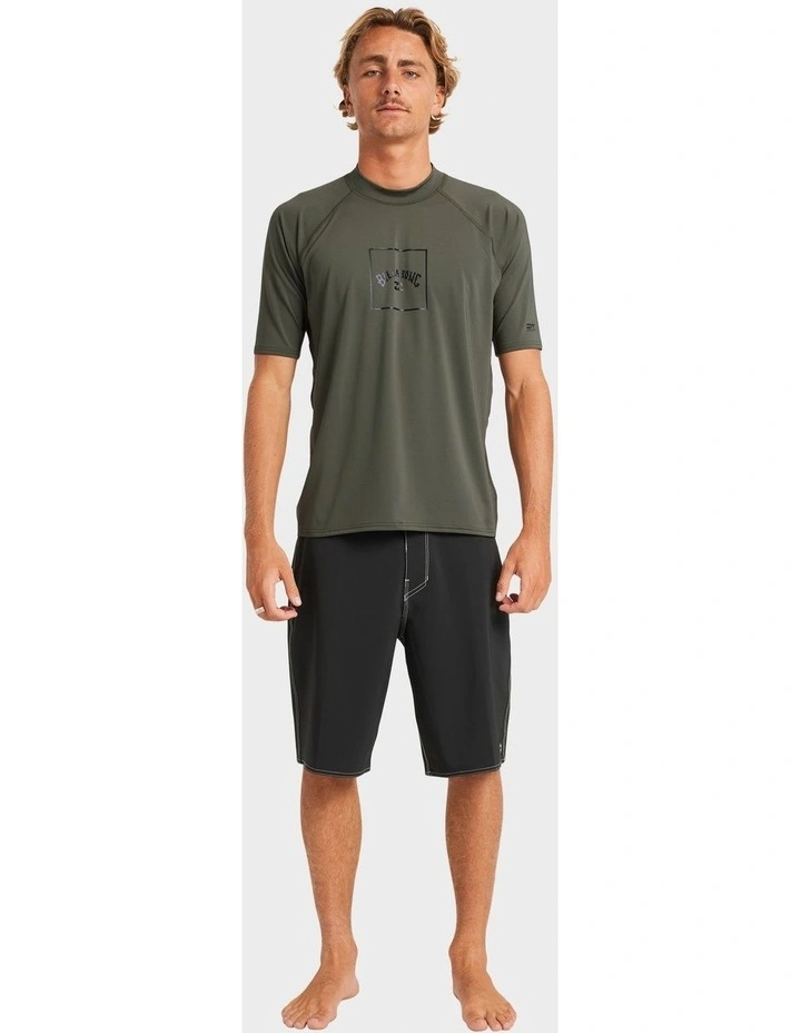 Boxed Arch Short Sleeve Rash Vest In Green image 5