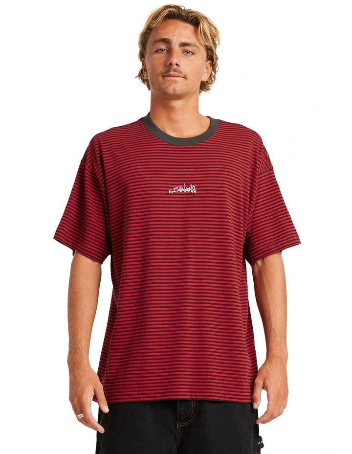 Absence Stripe T-shirt in Red image 1