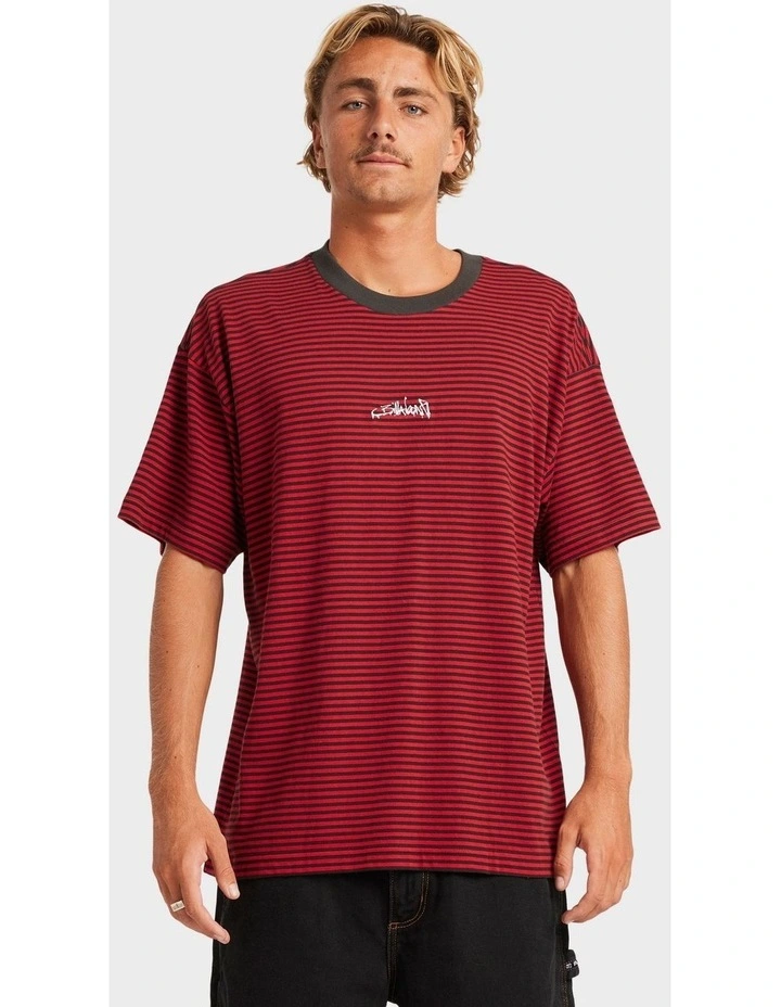 Absence Stripe T-shirt in Red image 1