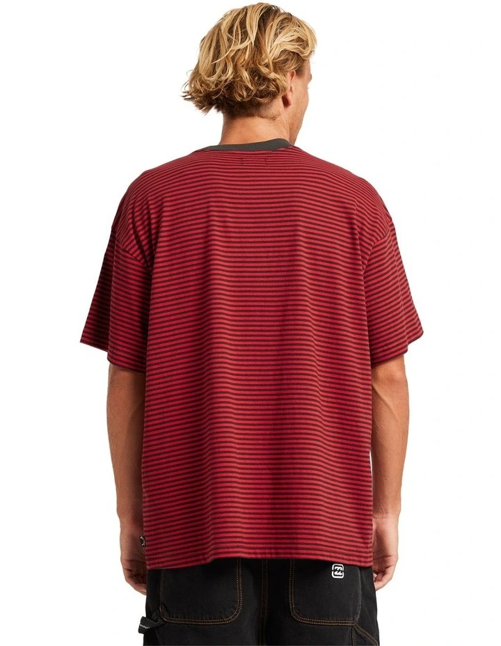 Absence Stripe T-shirt in Red image 2