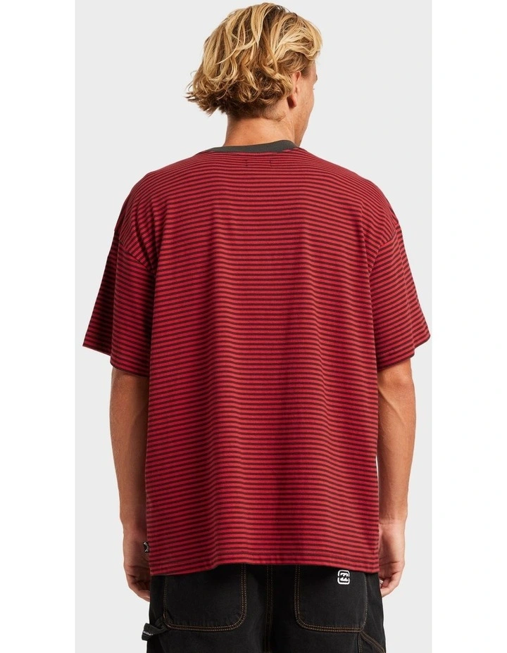 Absence Stripe T-shirt in Red image 2