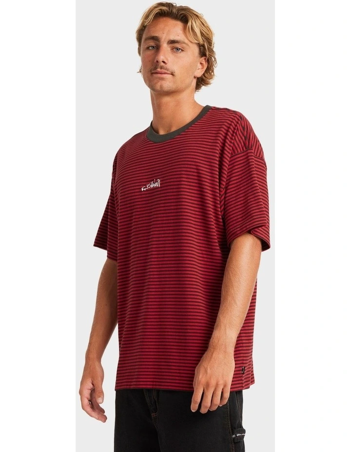 Absence Stripe T-shirt in Red image 3
