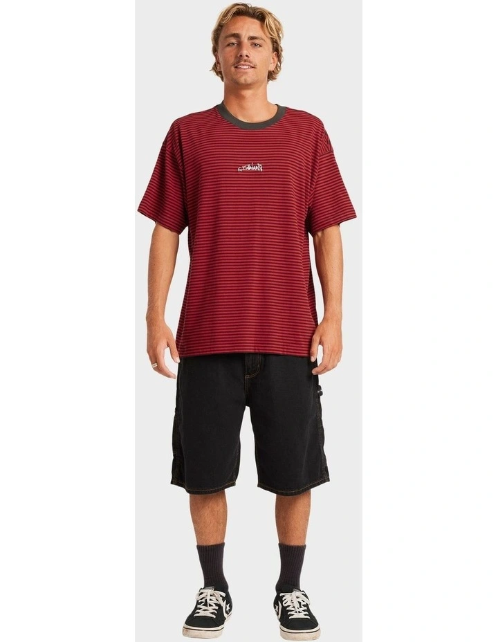 Absence Stripe T-shirt in Red image 4
