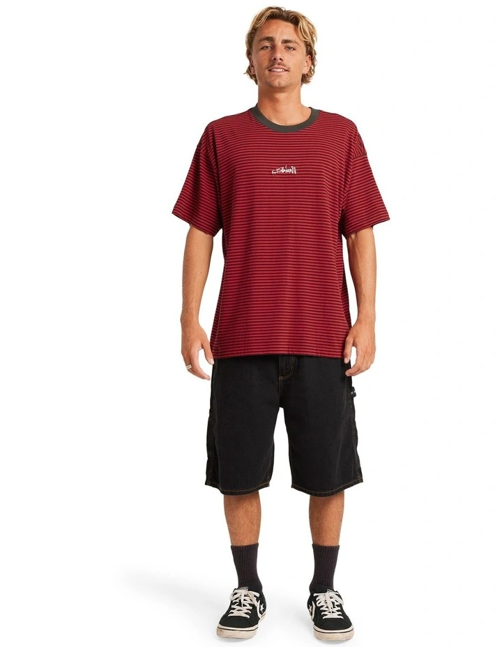 Absence Stripe T-shirt in Red image 5