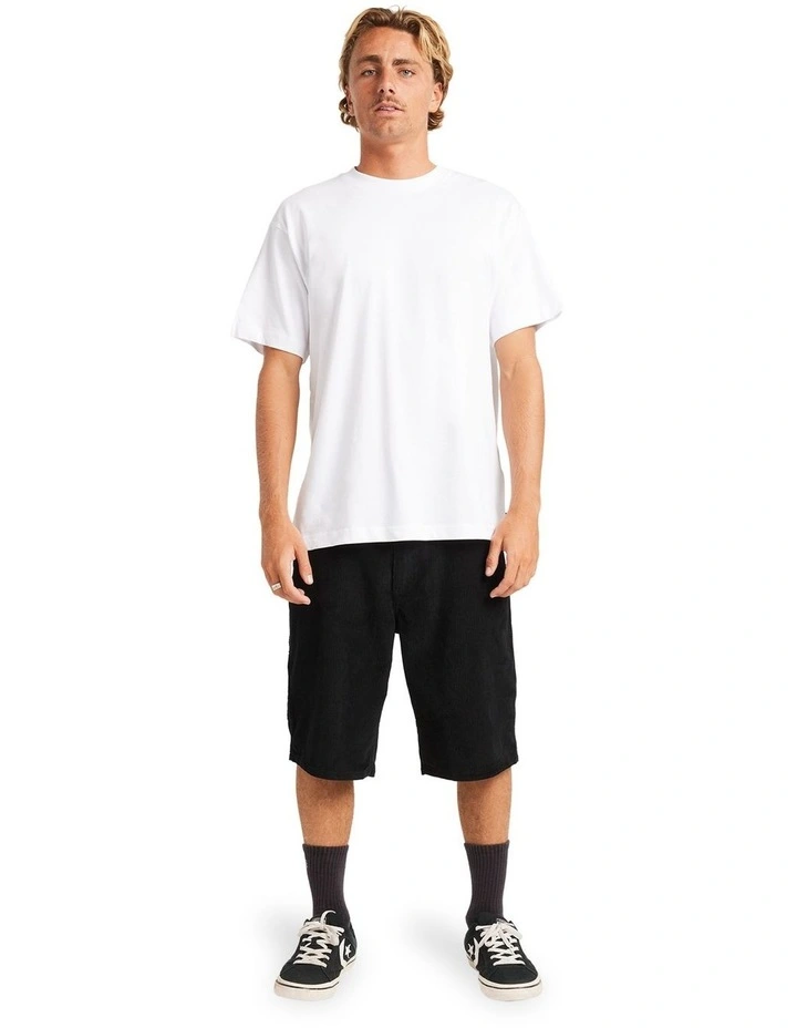 Smoko Corduroy Shorts in Black image 5