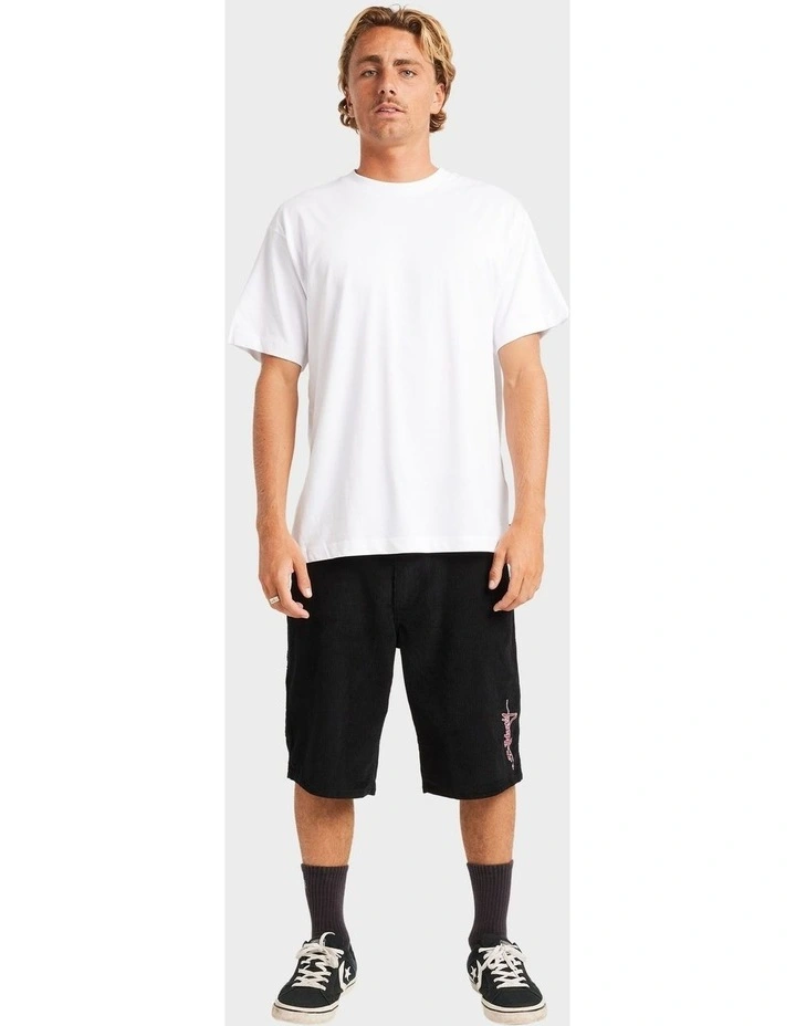 Smoko Corduroy Shorts in Black image 5