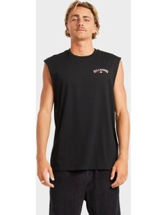 Chrome Arch Muscle Tank in Black