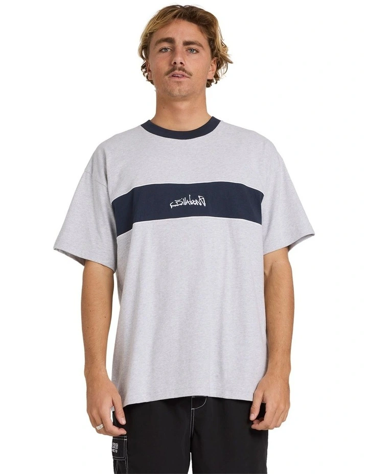 Script Panel T-shirt in Grey image 1