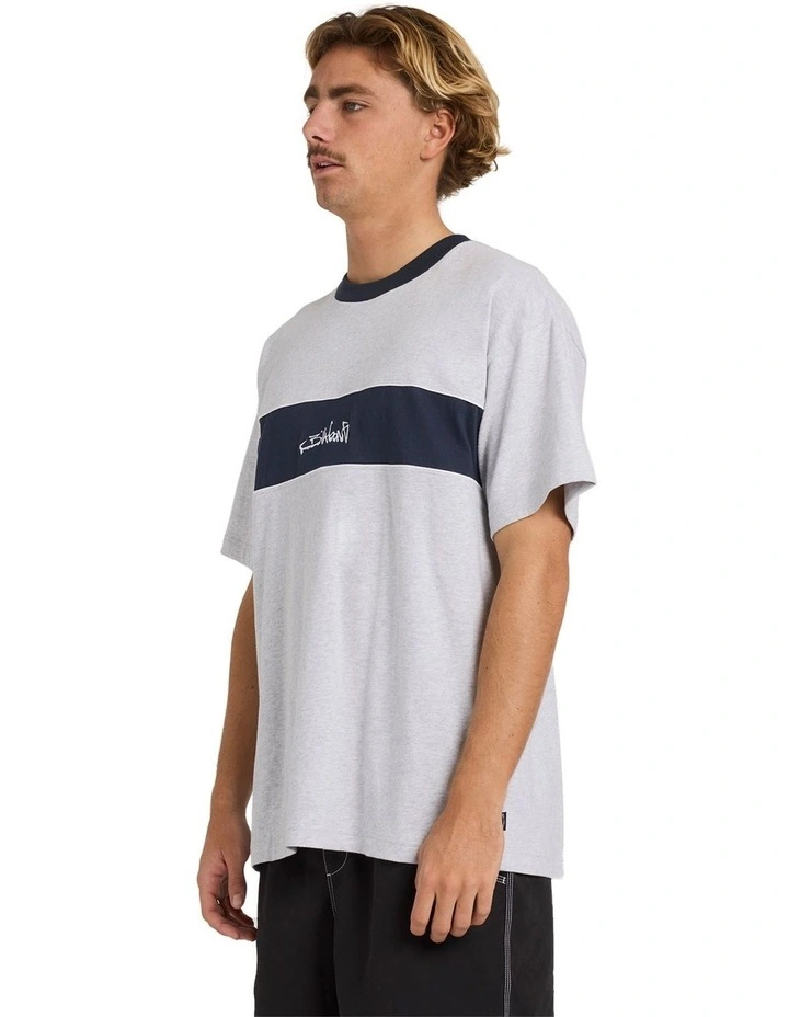 Script Panel T-shirt in Grey image 3