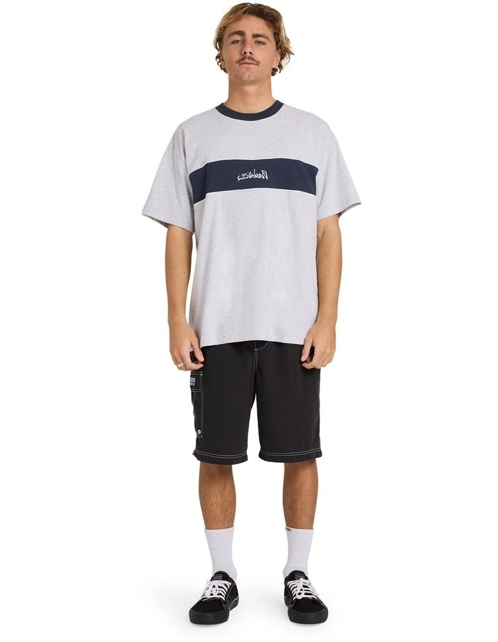 Script Panel T-shirt in Grey image 5