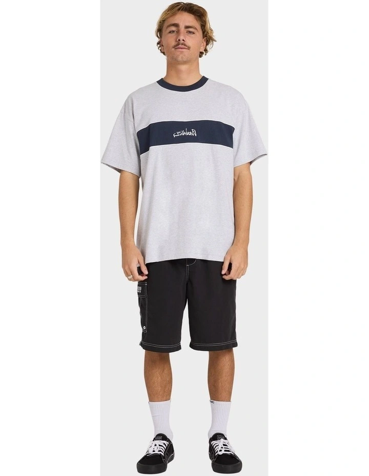 Script Panel T-shirt in Grey image 5