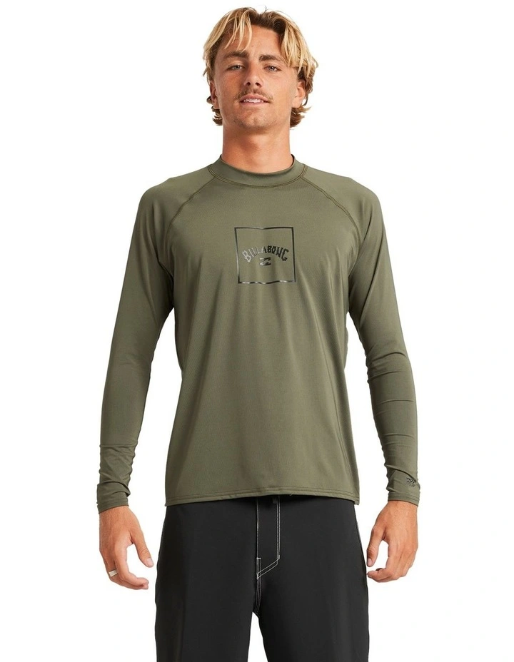 Boxed Arch Long Sleeve Rash Vest in Green image 1