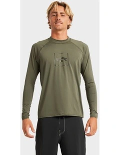 Boxed Arch Long Sleeve Rash Vest In Green