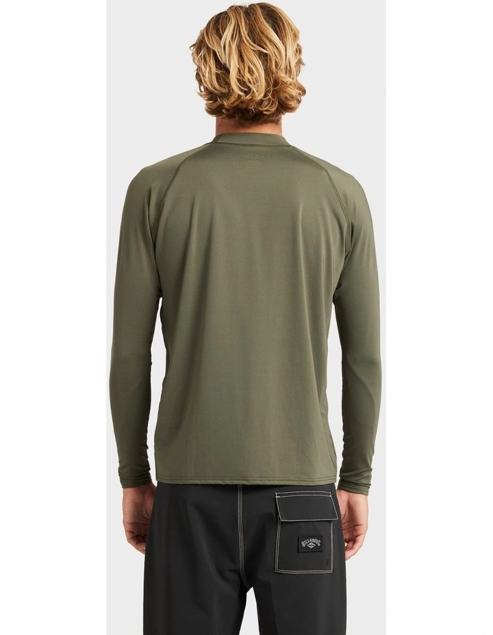 Boxed Arch Long Sleeve Rash Vest In Green image 2