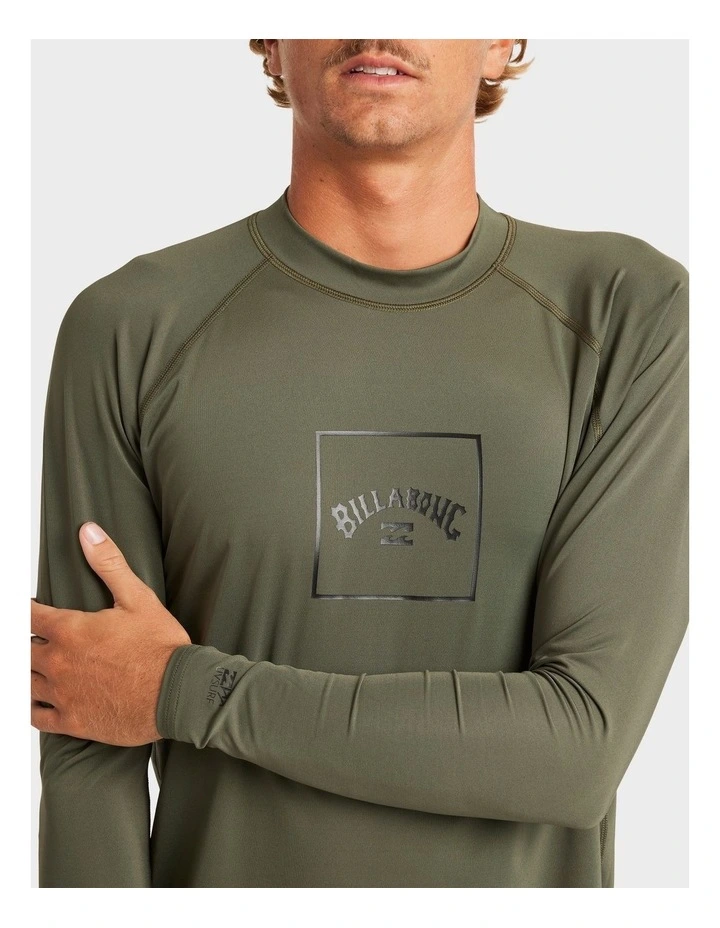 Boxed Arch Long Sleeve Rash Vest In Green image 4