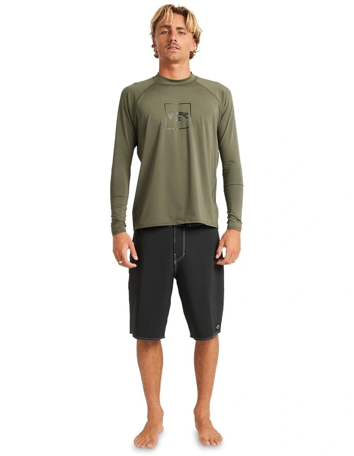 Boxed Arch Long Sleeve Rash Vest in Green image 5