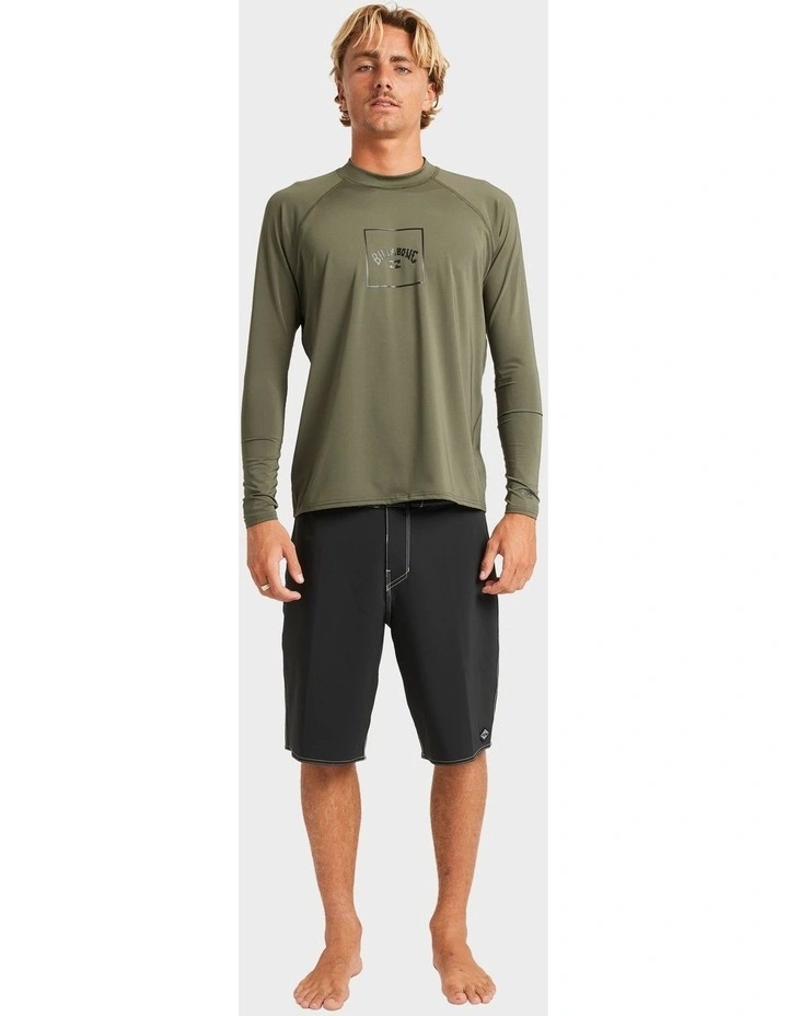 Boxed Arch Long Sleeve Rash Vest In Green image 5