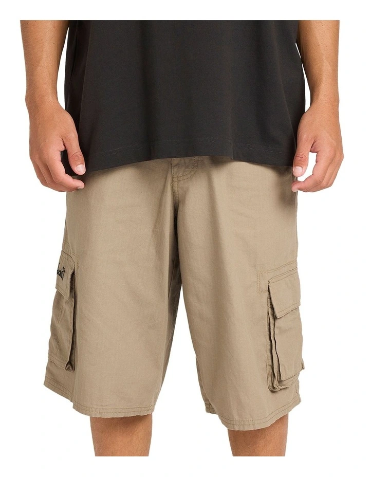 Script Cargo Shorts in Khaki image 1