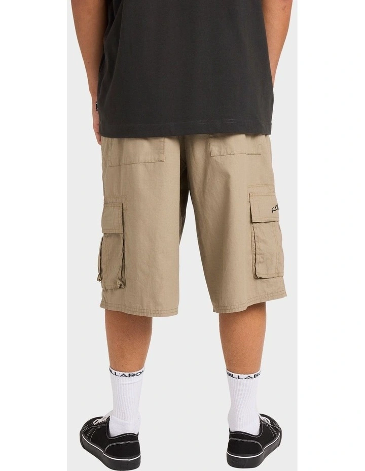 Script Cargo Shorts In Khaki image 2