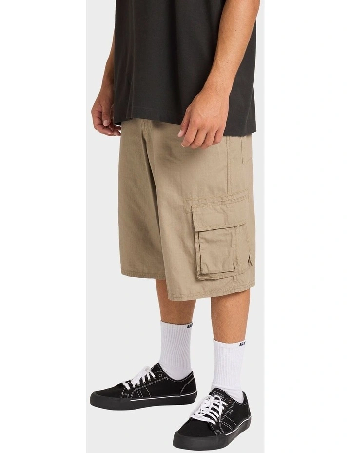 Script Cargo Shorts In Khaki image 3