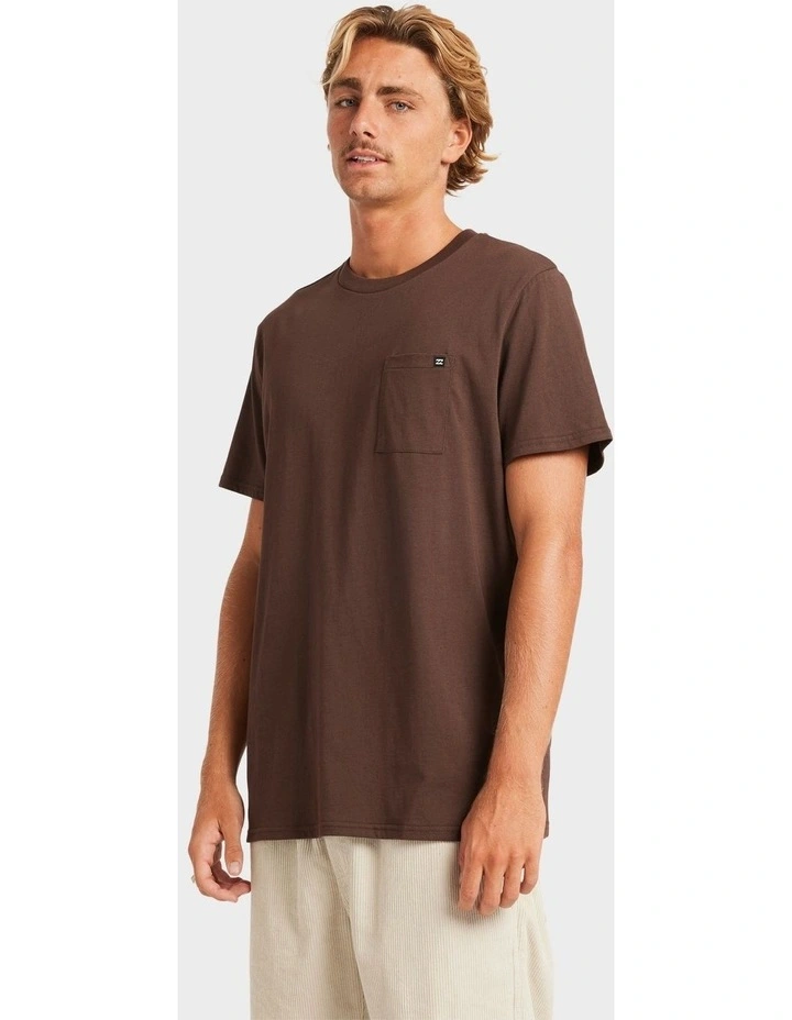 Premium Pocket T-shirt in Brown image 3
