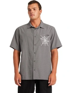 Web Mogul Short Sleeve Shirt in Raven