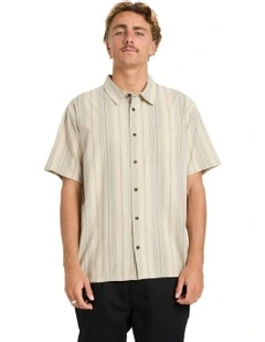Sundays Jacquard Short Sleeve Shirt Oatmeal