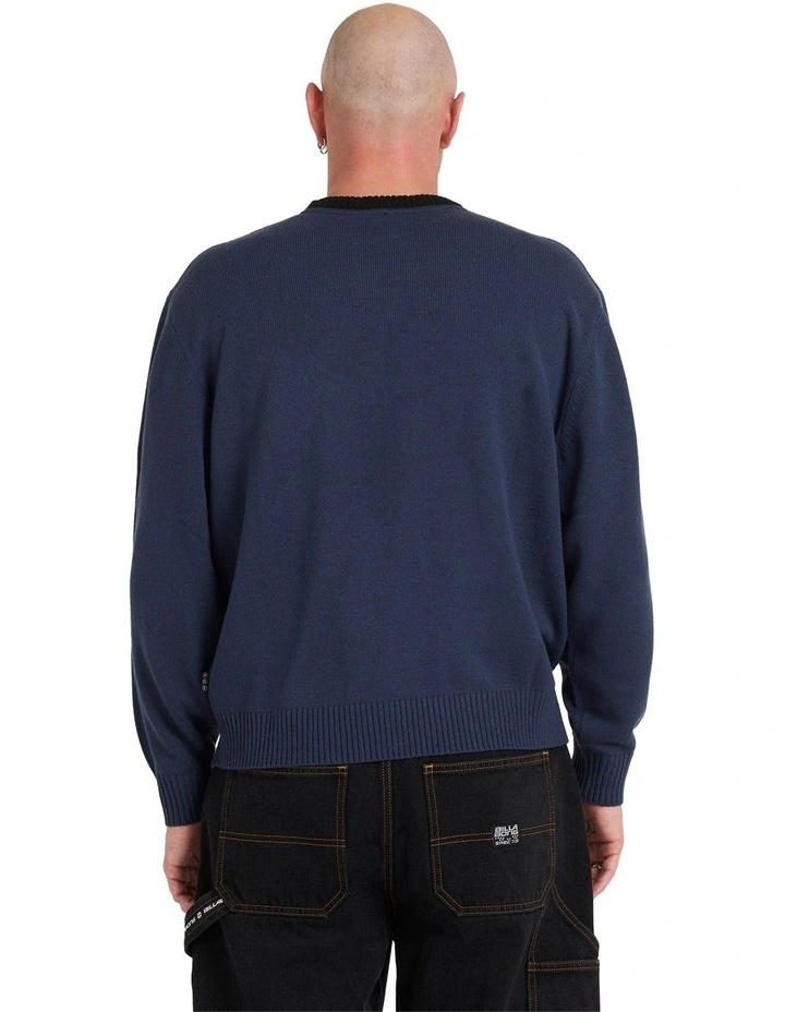 Spec 73 Knit Sweatshirt in Dusty Navy image 2