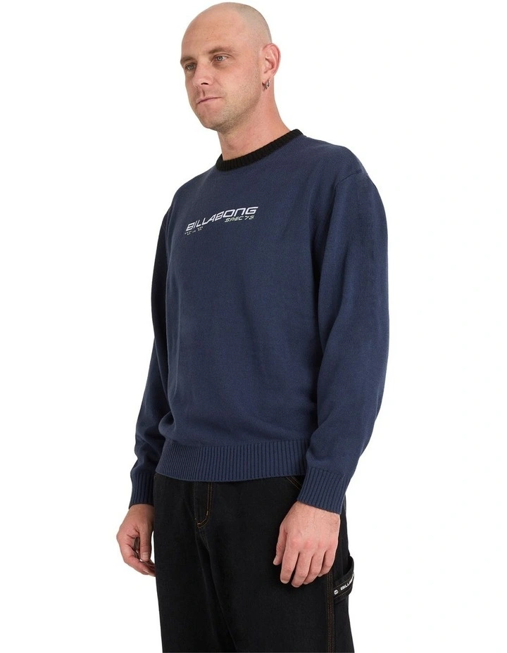 Spec 73 Knit Sweatshirt in Dusty Navy image 3