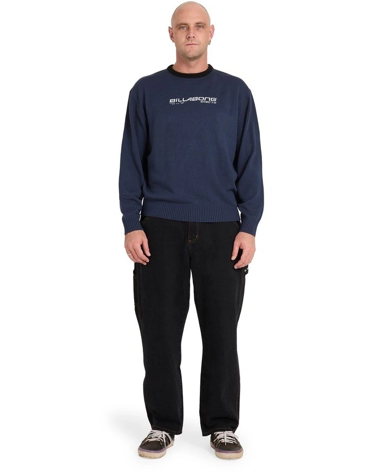 Spec 73 Knit Sweatshirt in Dusty Navy image 5
