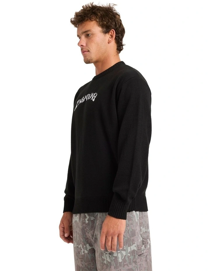 Filthy Knit Sweatshirt in Black image 3