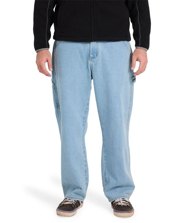 Smoko Baggy Denim Pants in Stone Blue image 1