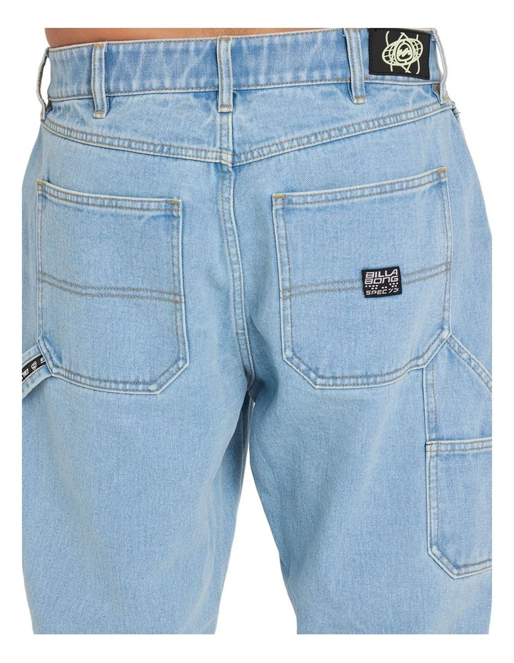 Smoko Baggy Denim Pants in Stone Blue image 4