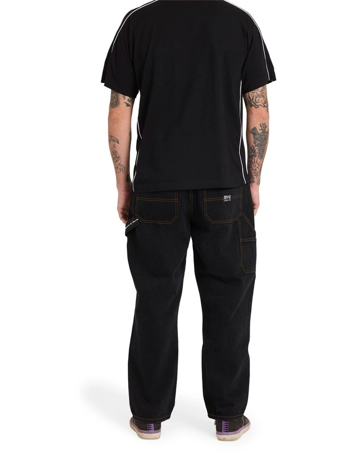 Smoko Baggy Denim Pants in Washed Black image 2