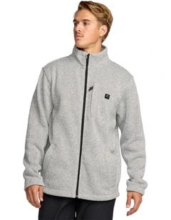Boundary Mock Zip Fleece Top Grey Heather