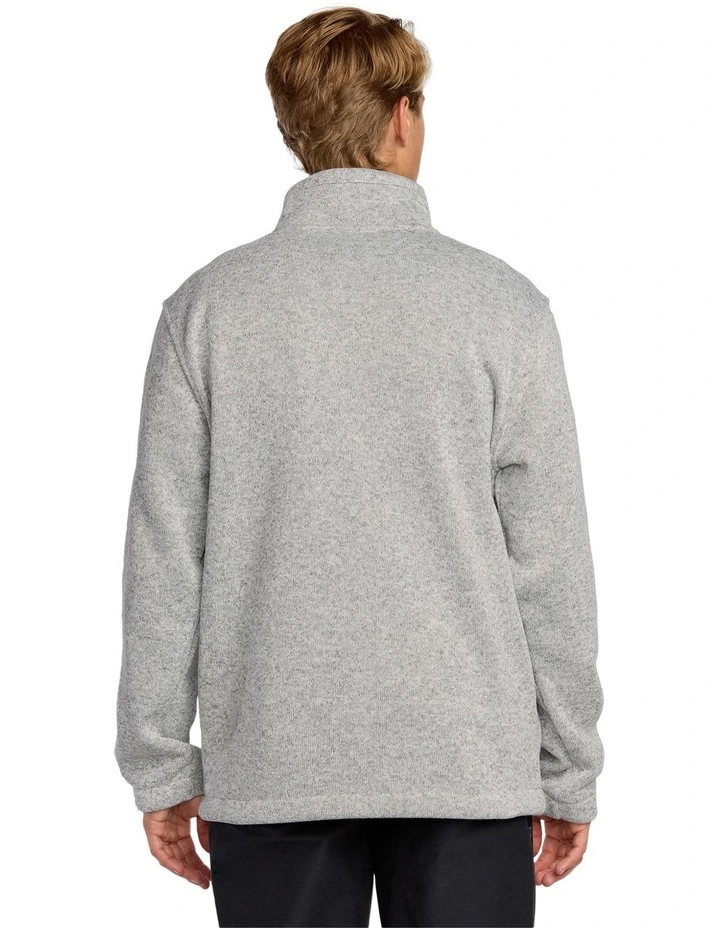 Boundary Mock Zip Fleece Top Grey Heather image 2