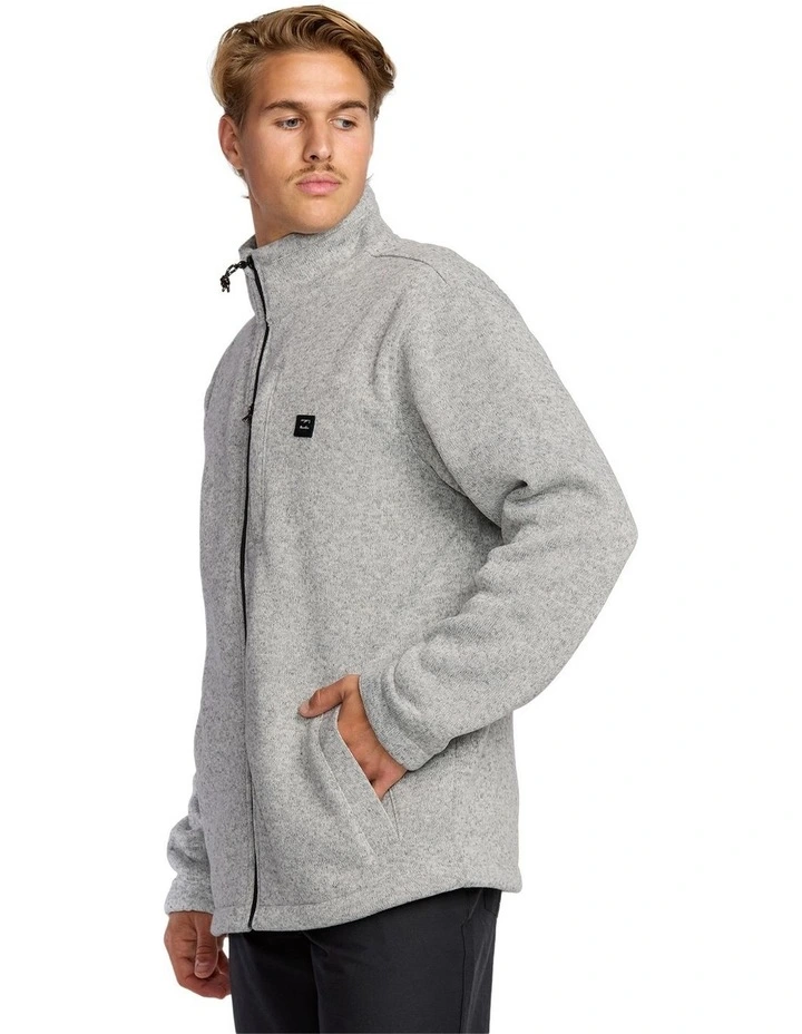 Boundary Mock Zip Fleece Top Grey Heather image 3