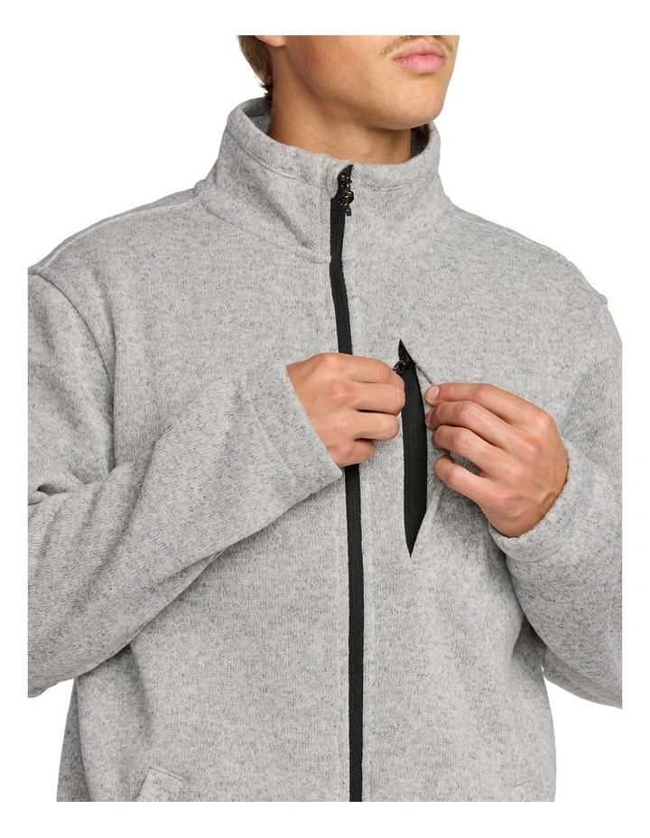 Boundary Mock Zip Fleece Top Grey Heather image 4