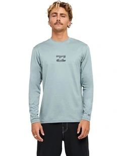 All Day Wave Loose Long Sleeve Rashvest in Blue Fog