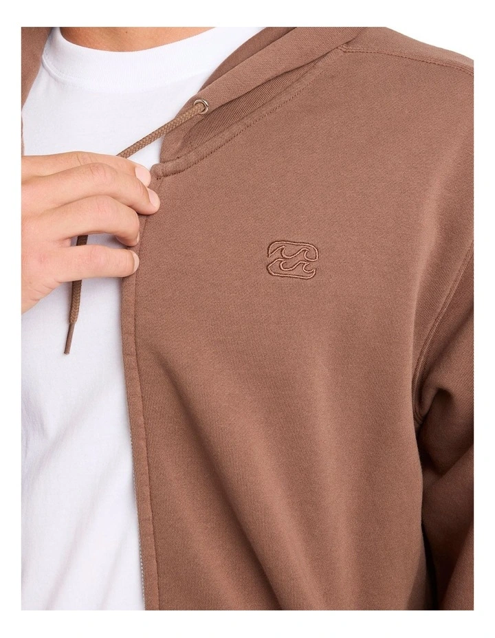 Premium Zip Through Hoodie in Mocha image 4