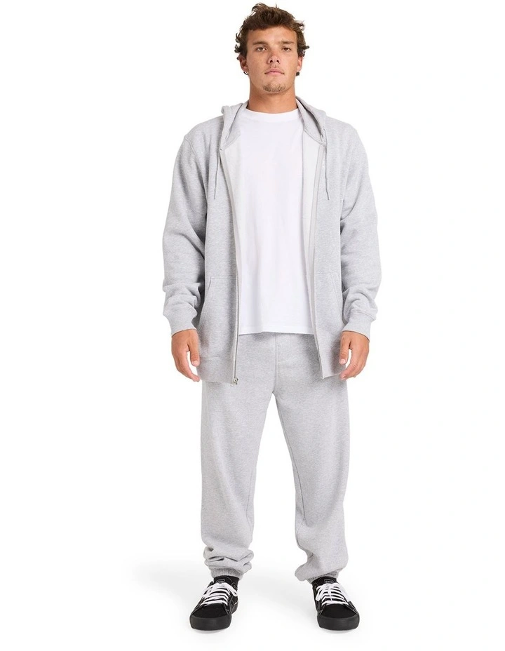 Premium Zip Through Hoodie in Light Grey Heather image 4