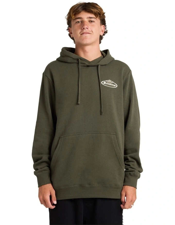 Diamond Wave Pullover Hoodie in Dark Military image 1