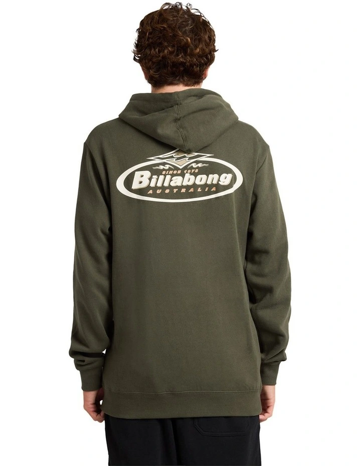 Diamond Wave Pullover Hoodie in Dark Military image 2