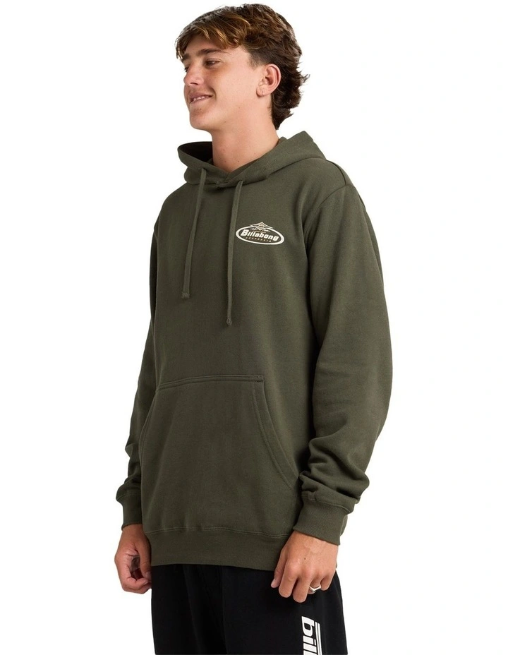 Diamond Wave Pullover Hoodie in Dark Military image 3