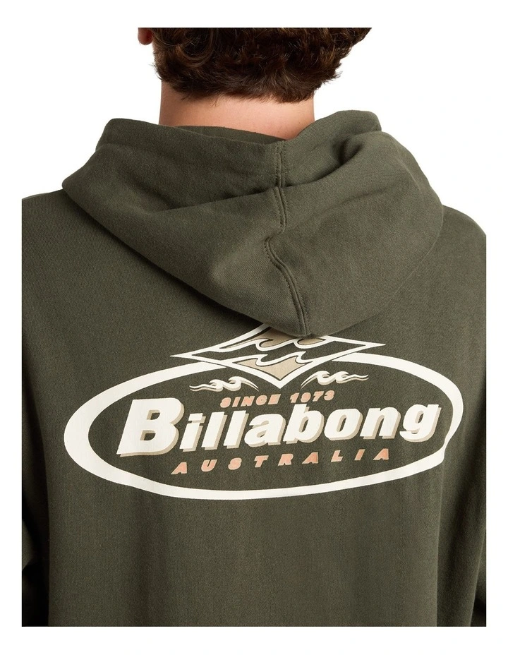 Diamond Wave Pullover Hoodie in Dark Military image 4