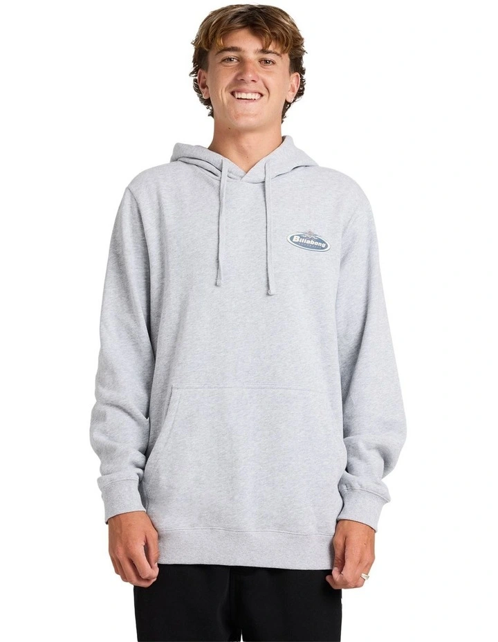 Diamond Wave Pullover Hoodie in Light Grey Heather image 1