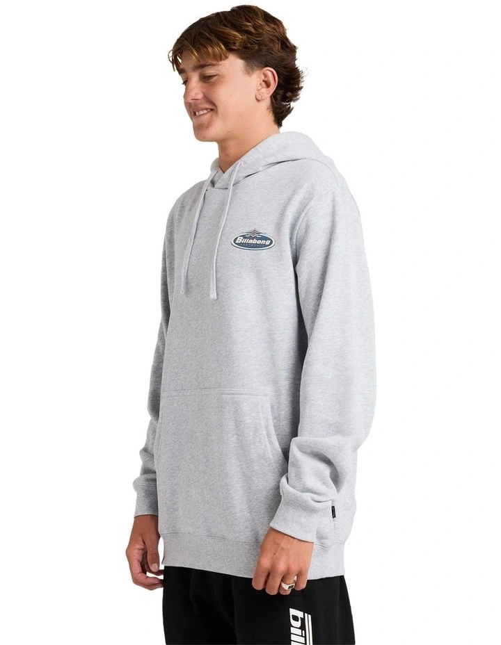 Diamond Wave Pullover Hoodie in Light Grey Heather image 3