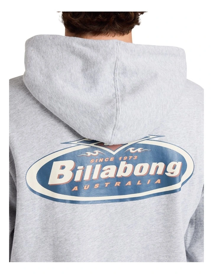 Diamond Wave Pullover Hoodie in Light Grey Heather image 4