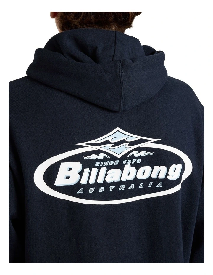 Diamond Wave Pullover Hoodie in Navy image 4