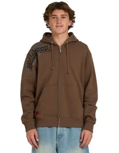 Immortal Blast Zip Up Hoodie in Brown